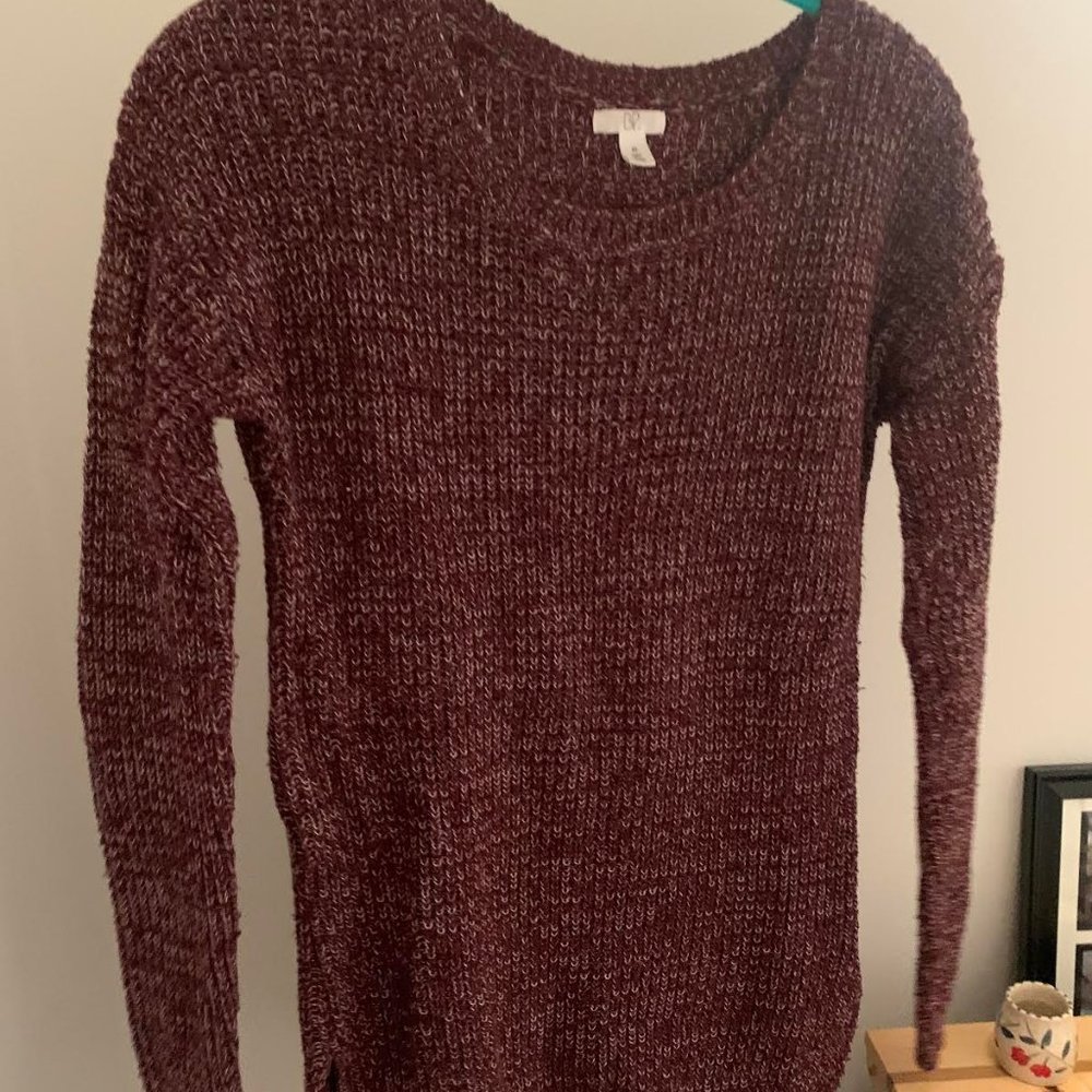 Long Purple Knit Sweater